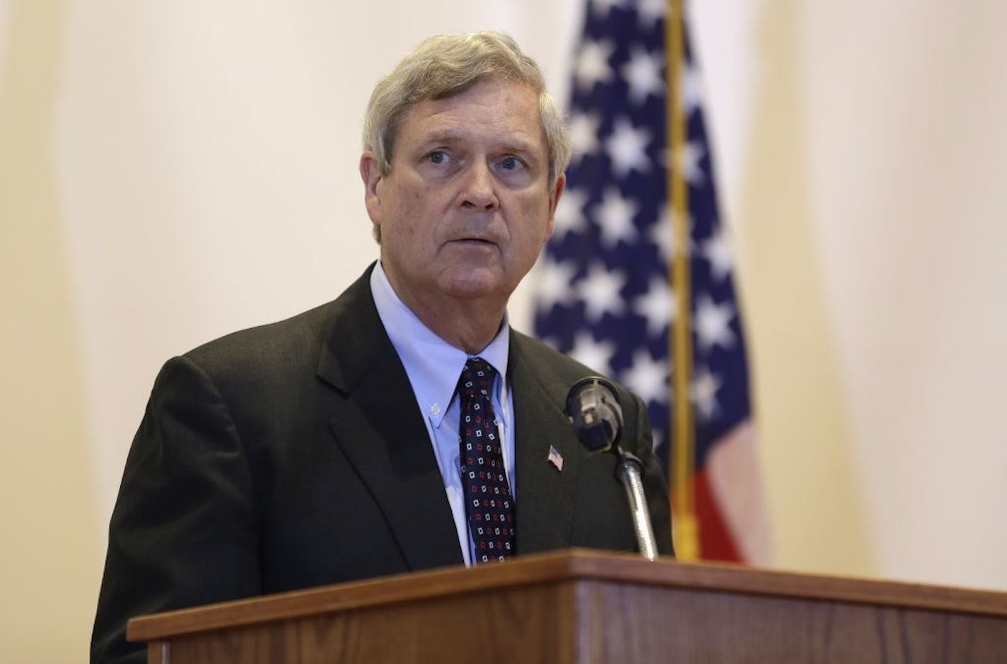 Agriculture Secretary Tom Vilsack speaks during a town hall on the opioid epidemic Friday, July 22, 2016, in Columbia, Mo.