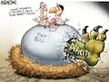 Sack cartoon: Tax overhaul and the deficit