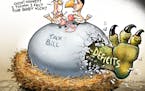 Sack cartoon: Tax overhaul and the deficit