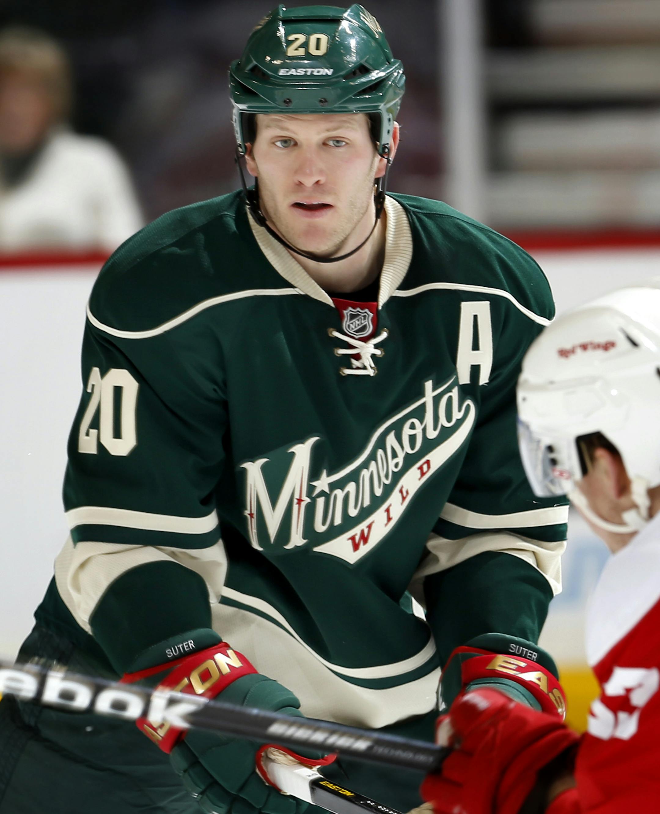 Ryan Suter (20) of the Minnesota Wild. ] CARLOS GONZALEZ cgonzalez@startribune.com - February 17, 2013, St. Paul, Minn., Xcel Energy Center, NHL, Minnesota Wild vs. Detroit Red Wings ORG XMIT: MIN1302182036484280 ORG XMIT: MIN1303171908580997
