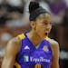 Los Angeles Sparks' Candace Parker during the first half of a WNBA basketball game against the Connecticut Sun, Thursday, May 26, 2016, in Uncasville,