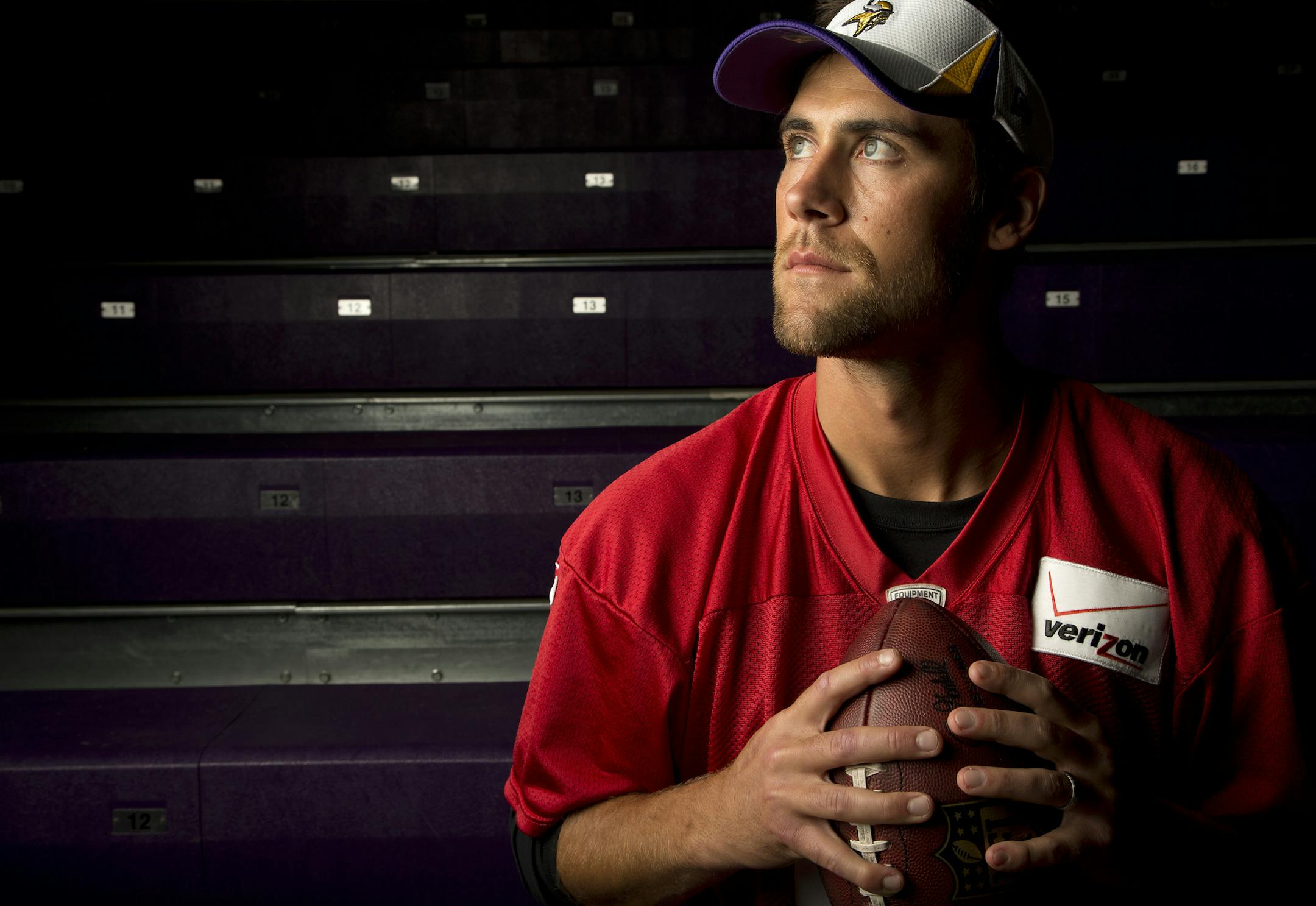 Minnesota Vikings quarterback Matt Cassel (16). ] CARLOS GONZALEZ cgonzalez@startribune.com July 31, 2013, Minnesota Vikings Training Camp, Mankato, Minn., Minnesota State University, Mankato -