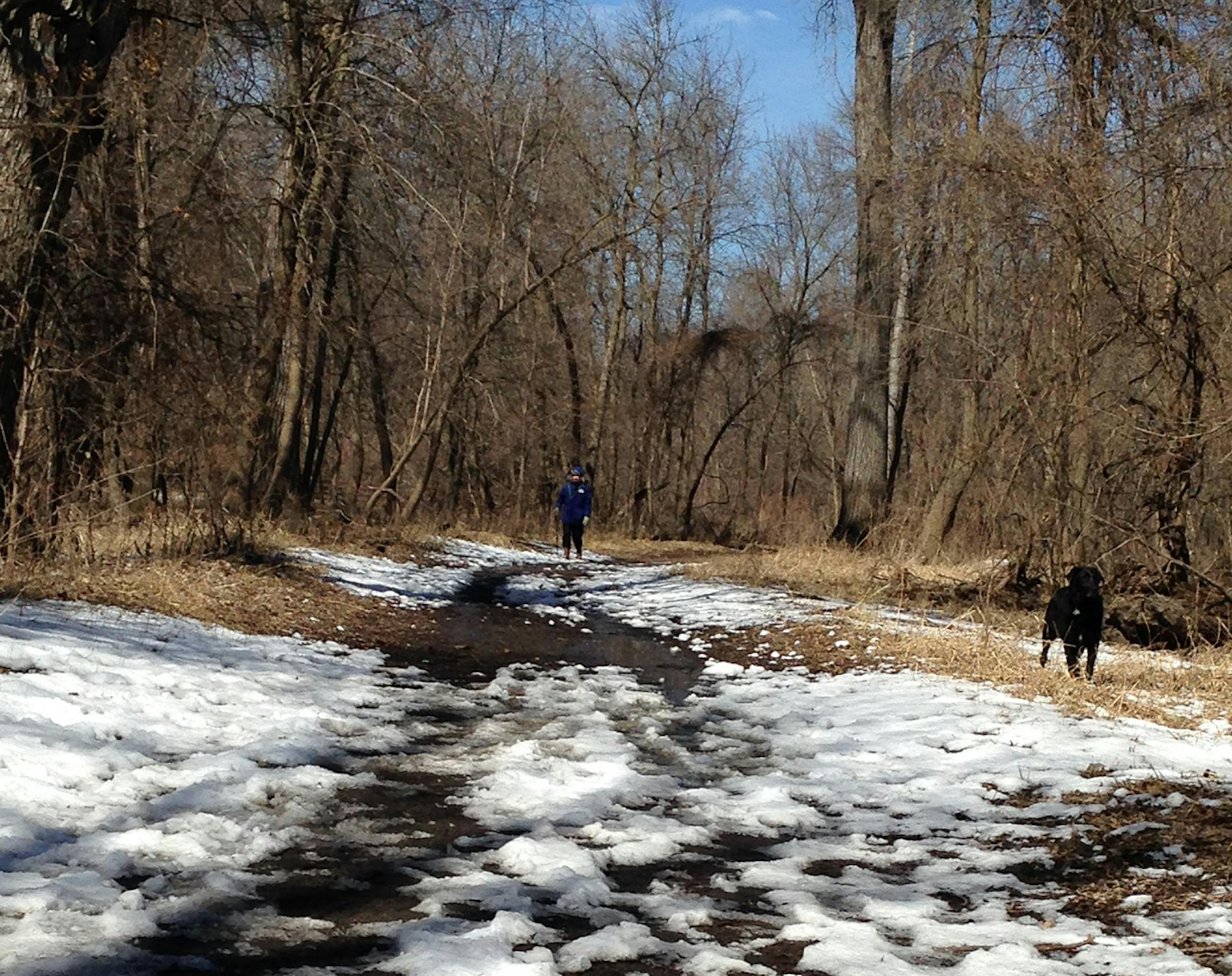 An early spring hike at Nine Mile Creek meant a lot of mud.
