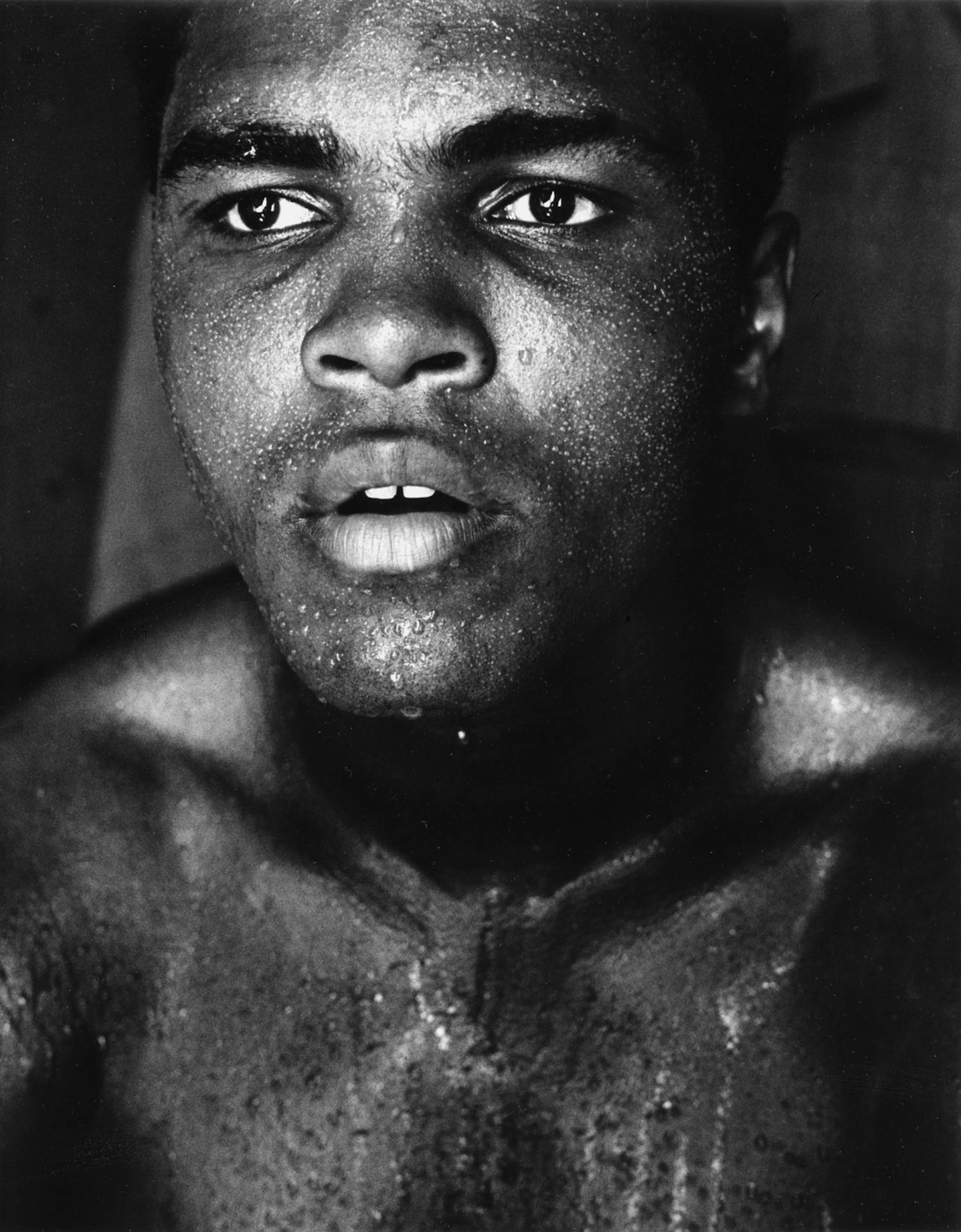 Gordon Parks; Muhammad Ali (face sweating); 1970; Gelatin silver print; printed later; 14 x 11 in; Howard Greenberg Gallery, 0073972