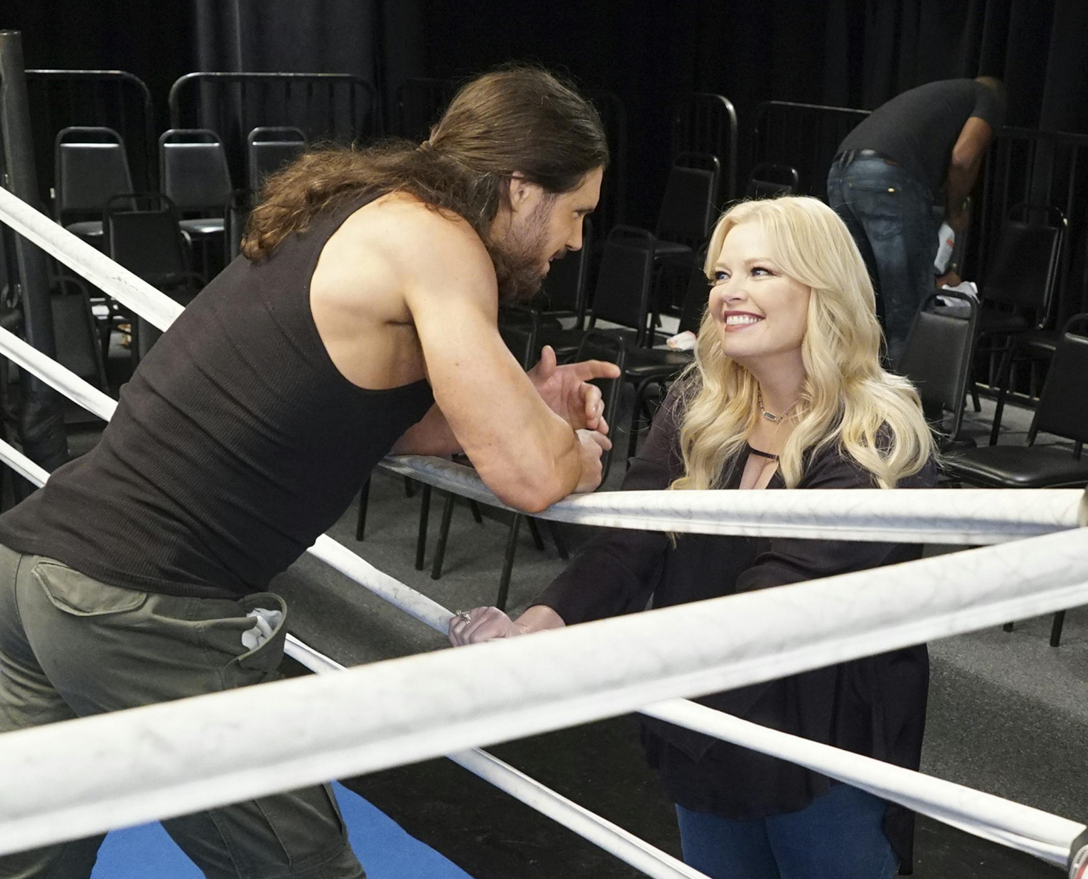 BABY DADDY - ìBen Rides a Unicornî - When Ben believes he finally has found a no-strings-attached hookup buddy, Riley attempts to prove to him heís sorely mistaken; meanwhile, Danny ends up in a professional wrestling match, in an all-new episode of ìBaby Daddy,î airing MONDAY, MARCH 27 (8:31-9:02 p.m. EDT), on Freeform. (Freeform/Eric McCandless)
JOHN HENNIGAN, MELISSA PETERMAN, TAHJ MOWRY