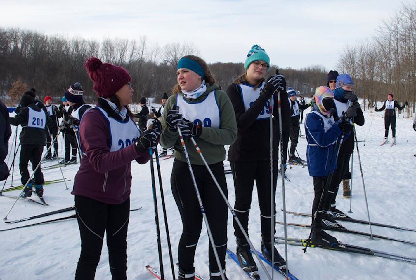 Skiers prepare for an event Feb. 5 at Quarry Hill. The Rochester Nordic Ski Team attracts skiers of all levels.