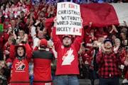 Canada fans cheered before their team suffered an upset loss to Latvia on Wednesday at the IIHF World Junior Hockey Championship in Gothenburg, Sweden