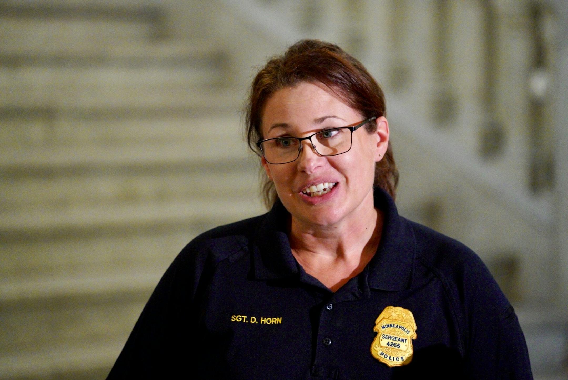 Minneapolis police Sgt. Darcy Horn spoke to reporters Wednesday about a recent break-in and sexual assault.