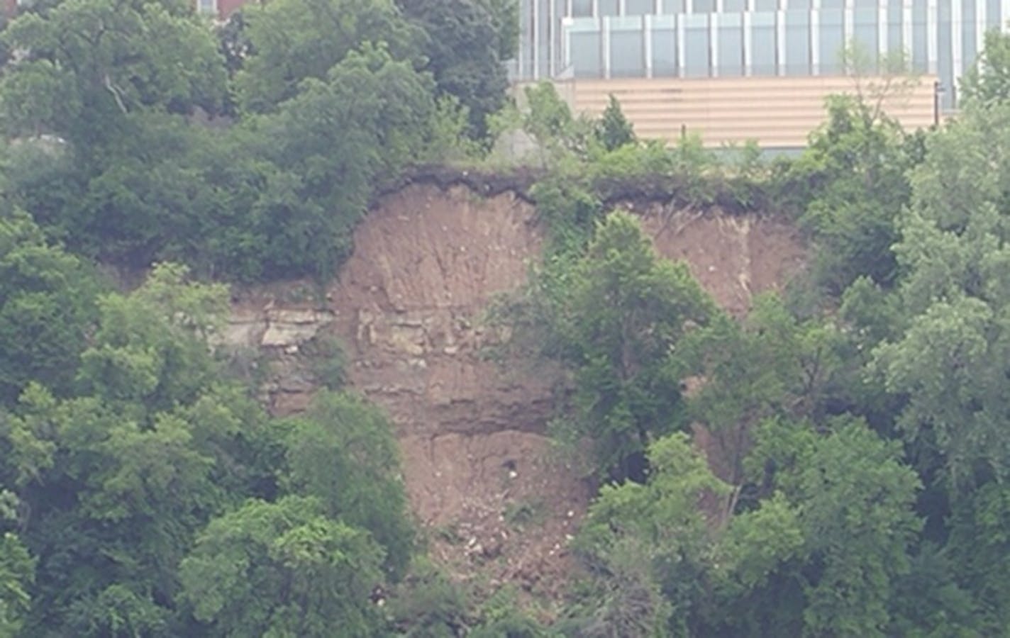 A view of the slide from the Mississippi River.