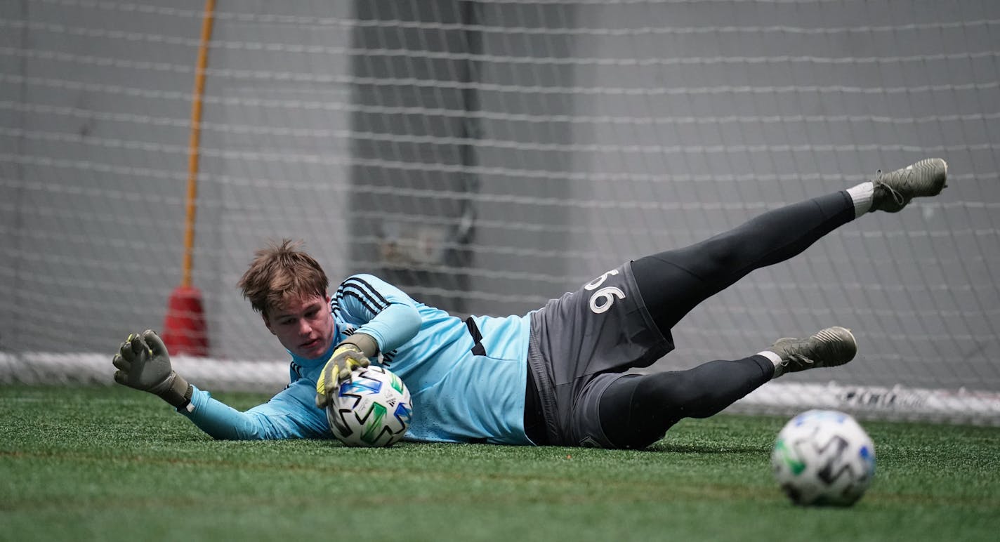 Fred Emmings, then 15-years-old, practiced with the Minnesota United in 2020