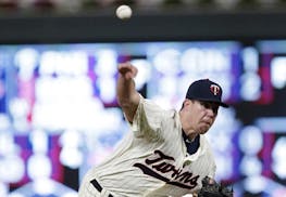 Trevor May pitched for the Twins against the Indians during the ninth inning Tuesday, after going 683 days between major league appearances.