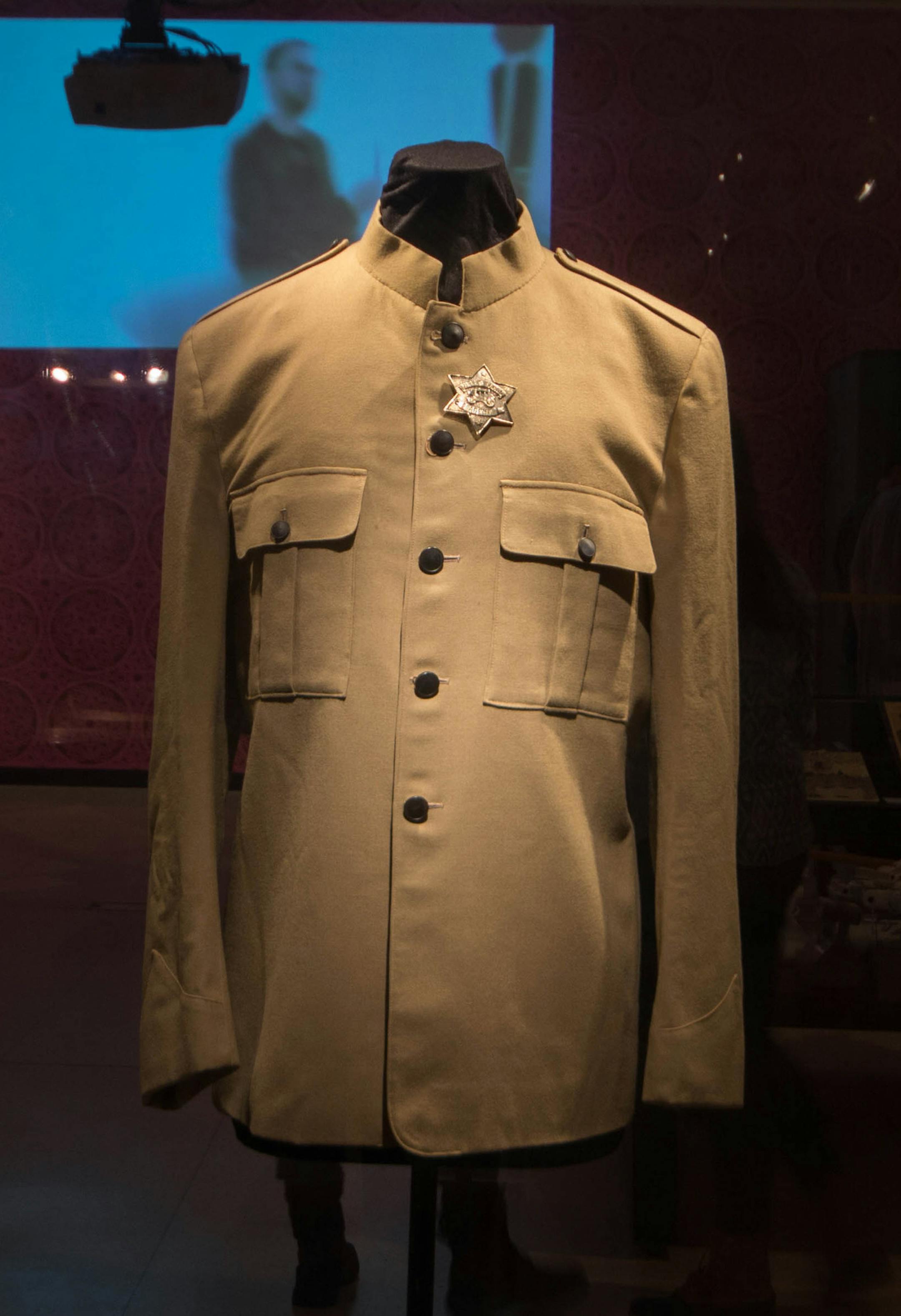 A jacket belonging to one of the Beatles from the 1964 concert at Shea Stadium. Photo credit is Jonathan Blanc/The New York Public Library