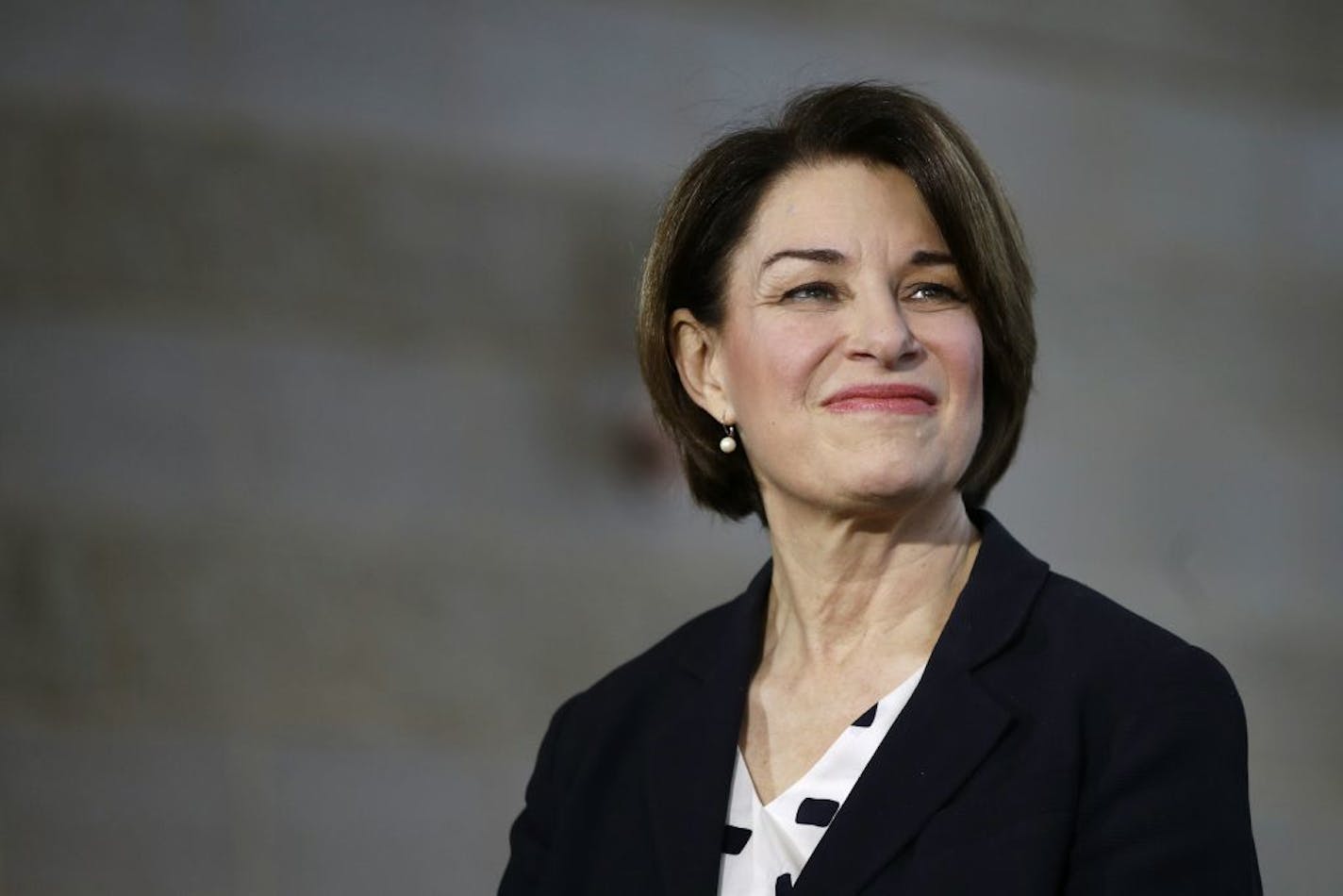 Democratic presidential candidate Sen. Amy Klobuchar, D-Minn., waits to be introduced before speaking at a campaign event, Friday, Jan. 10, 2020, in Ottumwa, Iowa.