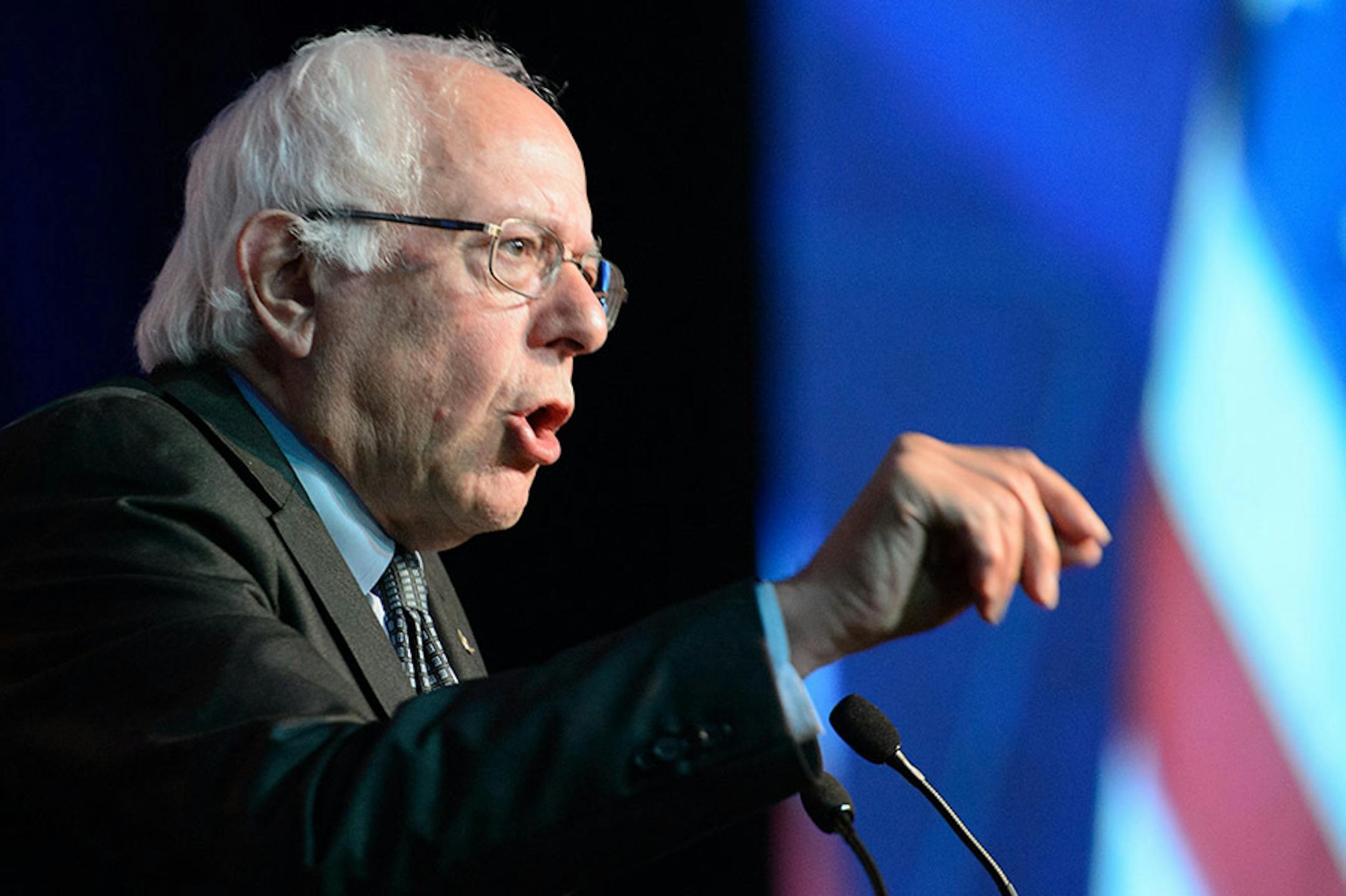 Democratic hopeful Bernie Sanders spoke to the DNC summer meeting.