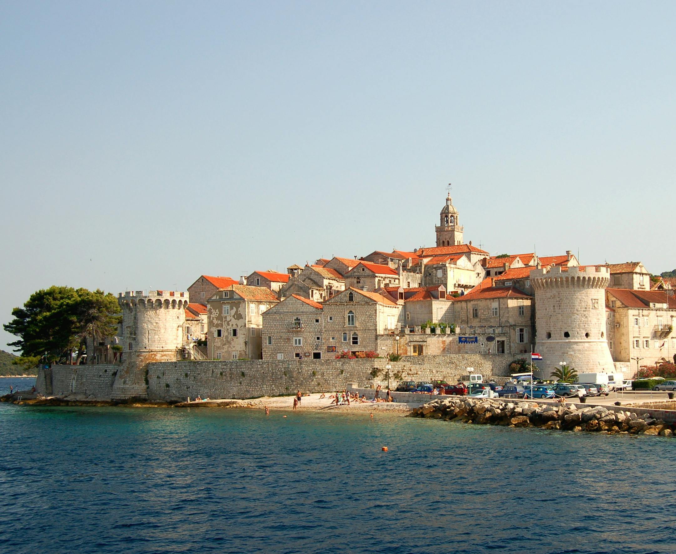 Picturesque scenic view of Old Town of Korcula, Croatia