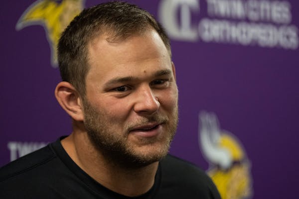 Center Garrett Bradbury, who re-signed with the Vikings for three years one day before his contact was set to retire, said Monday that he was a “ful