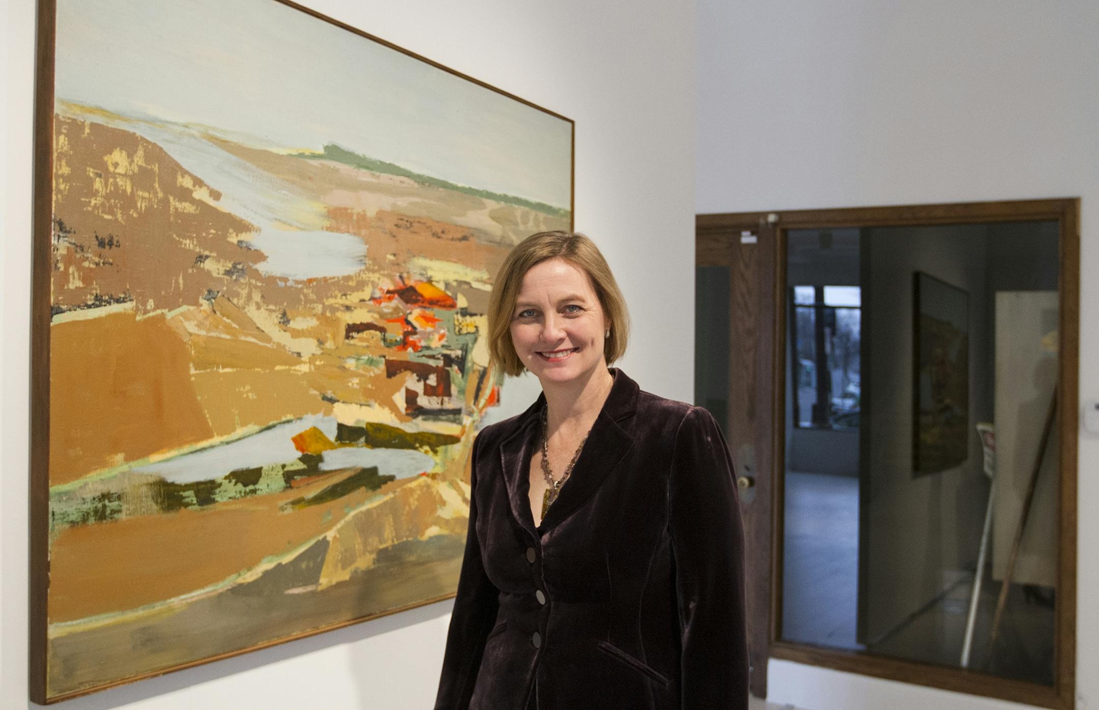 Kristin Makholm, executive director of the Minneosta Museum of American Art, posed for a portrait in the museum's new gallery space in the Pioneer Building in downtown St. Paul.