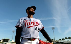 Minnesota Twins pitcher Pablo Lopez (49) will miss multiple months with a shoulder strain.