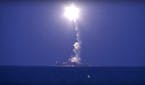 In this photo made from the footage taken from Russian Defense Ministry official web site, Wednesday, Oct. 7, 2015, a Russian navy ship launches a cru