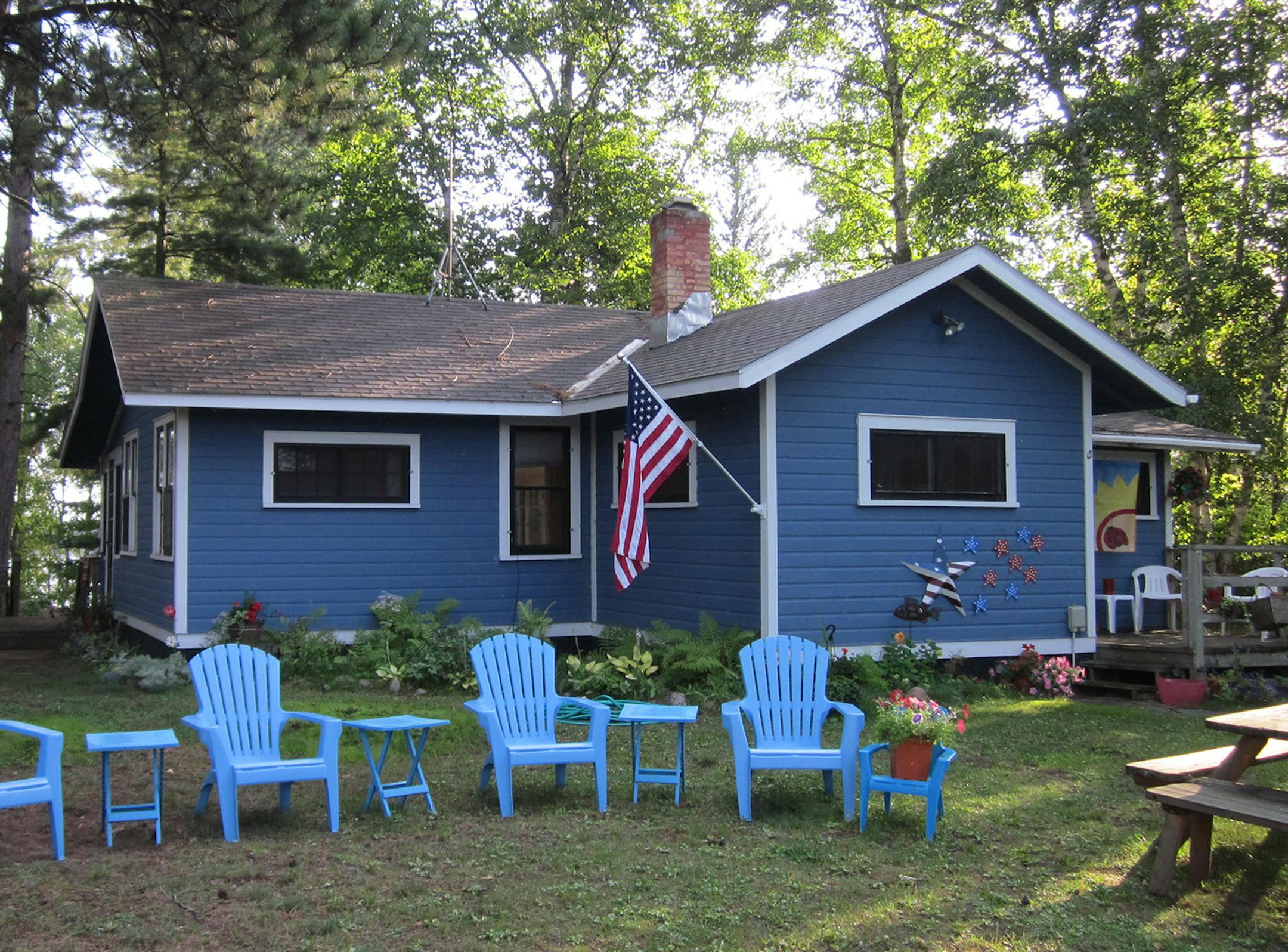 Little blue cabin of Hovanecs of Orono, for Outdoors Weekend.