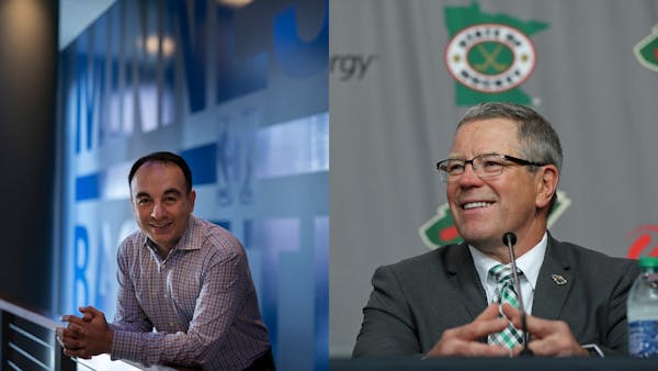The new bosses of the Timberwolves and Wild -- Gersson Rosas, left, and Paul Fenton -- weren't able to make much of an impact in the opening days of N