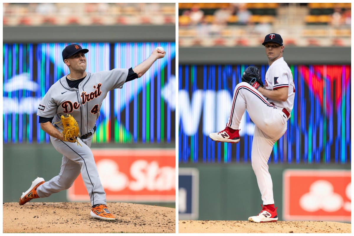 Tigers starter Matthew Boyd (left) was able to throw six innings, but uncharacteristically wild Twins starter Sonny Gray walked four batters in his fo
