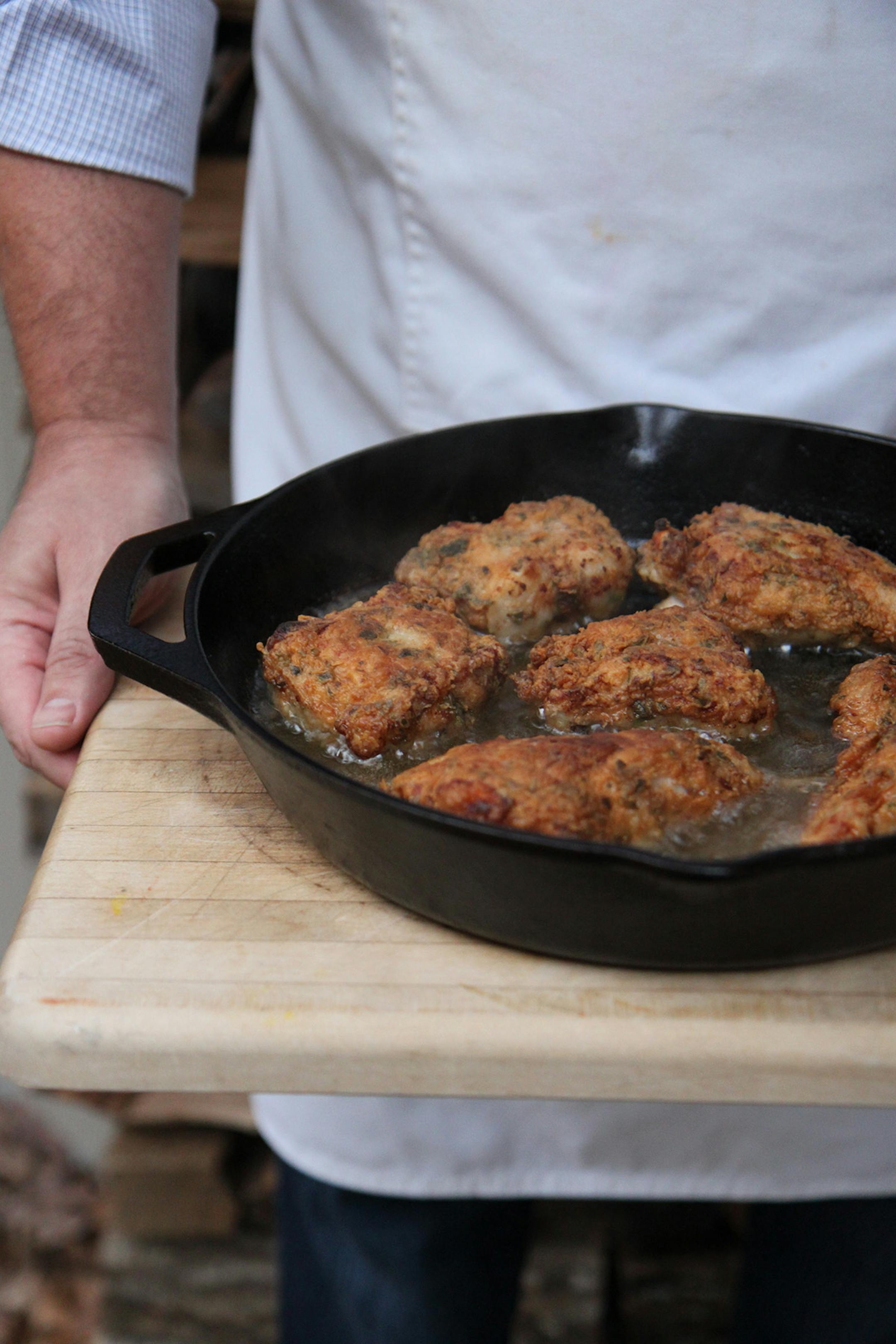 Photo by Mary Jo Hoffman, Special to the Star Tribune Buttermilk fried rabbit, for hunting story by Steve Hoffman.
