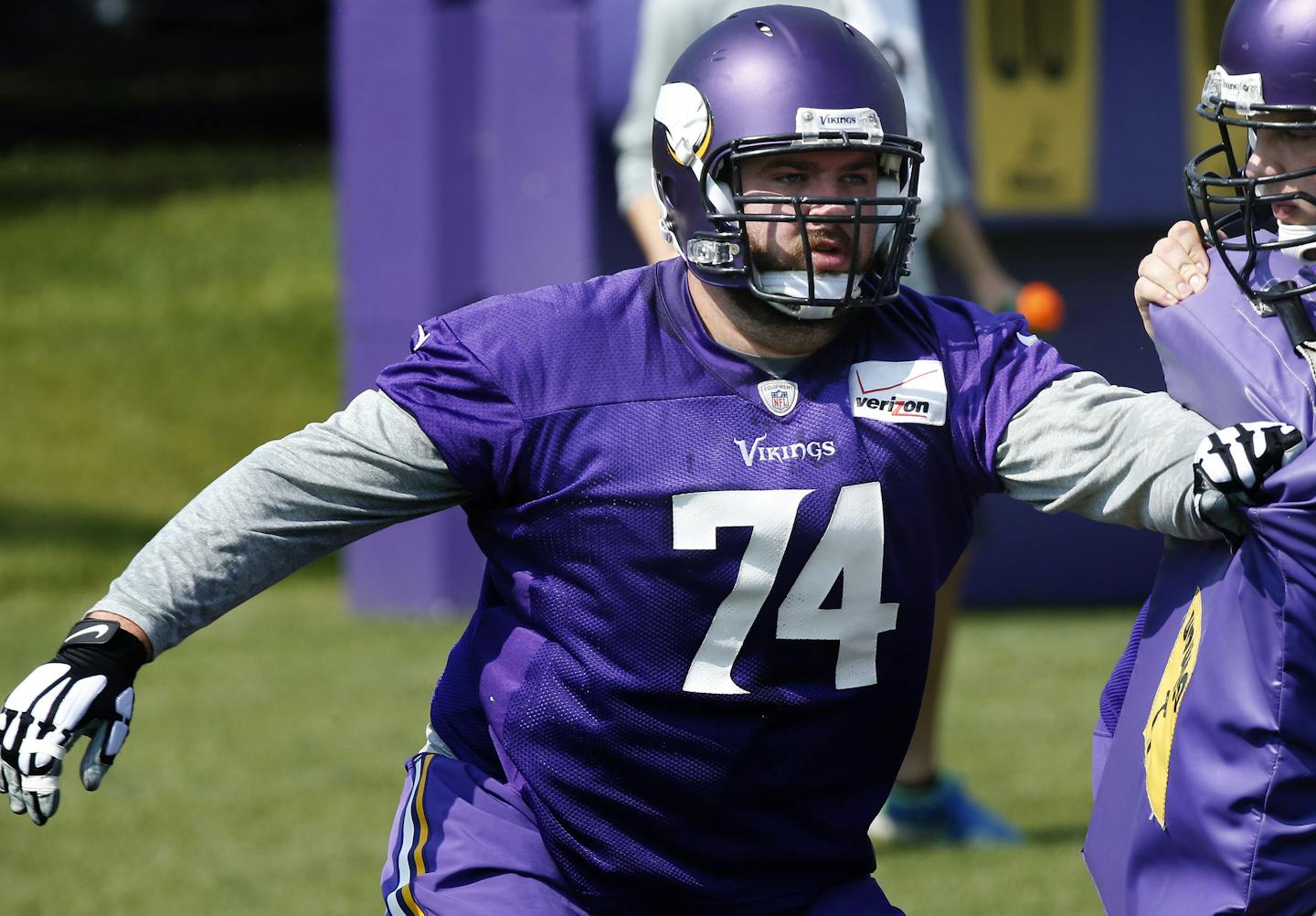 Minnesota Vikings offensive lineman Austin Shepherd (74)