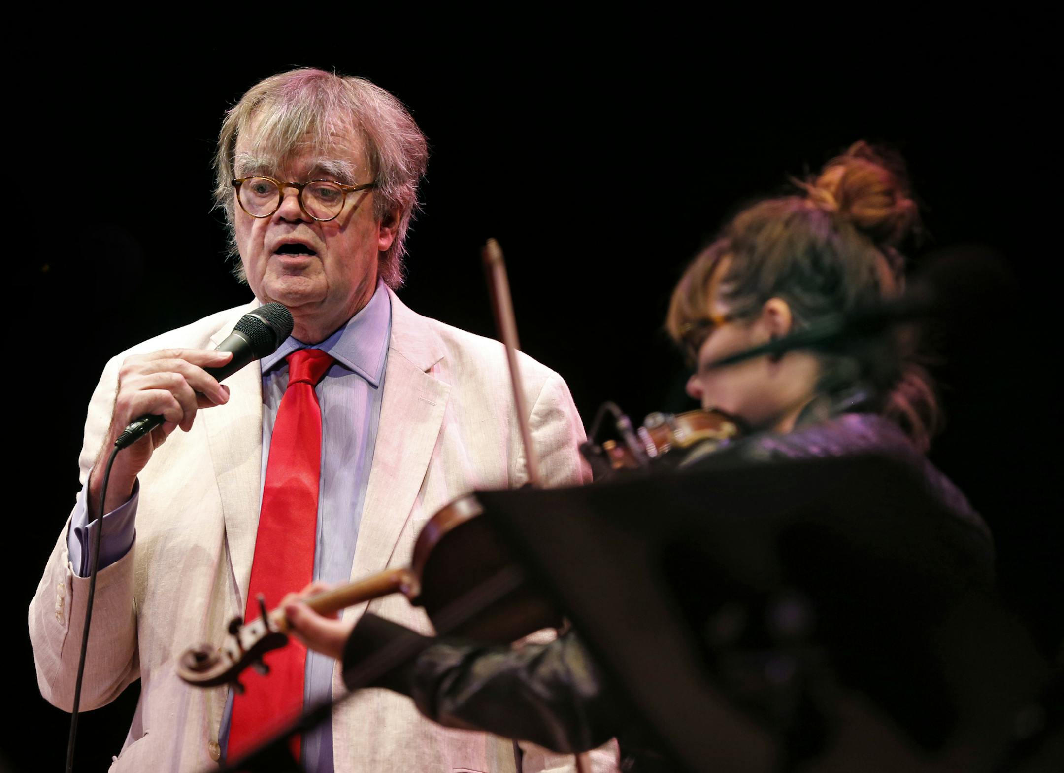 Garrison Keillor performed with Sara Watkins at the State Theatre in Minneapolis on Saturday, May 21, 2016.