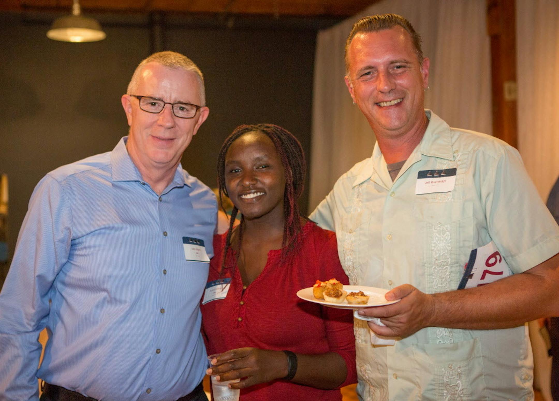 John Myers, Scovia Inimah and Jeff Roemhildt.