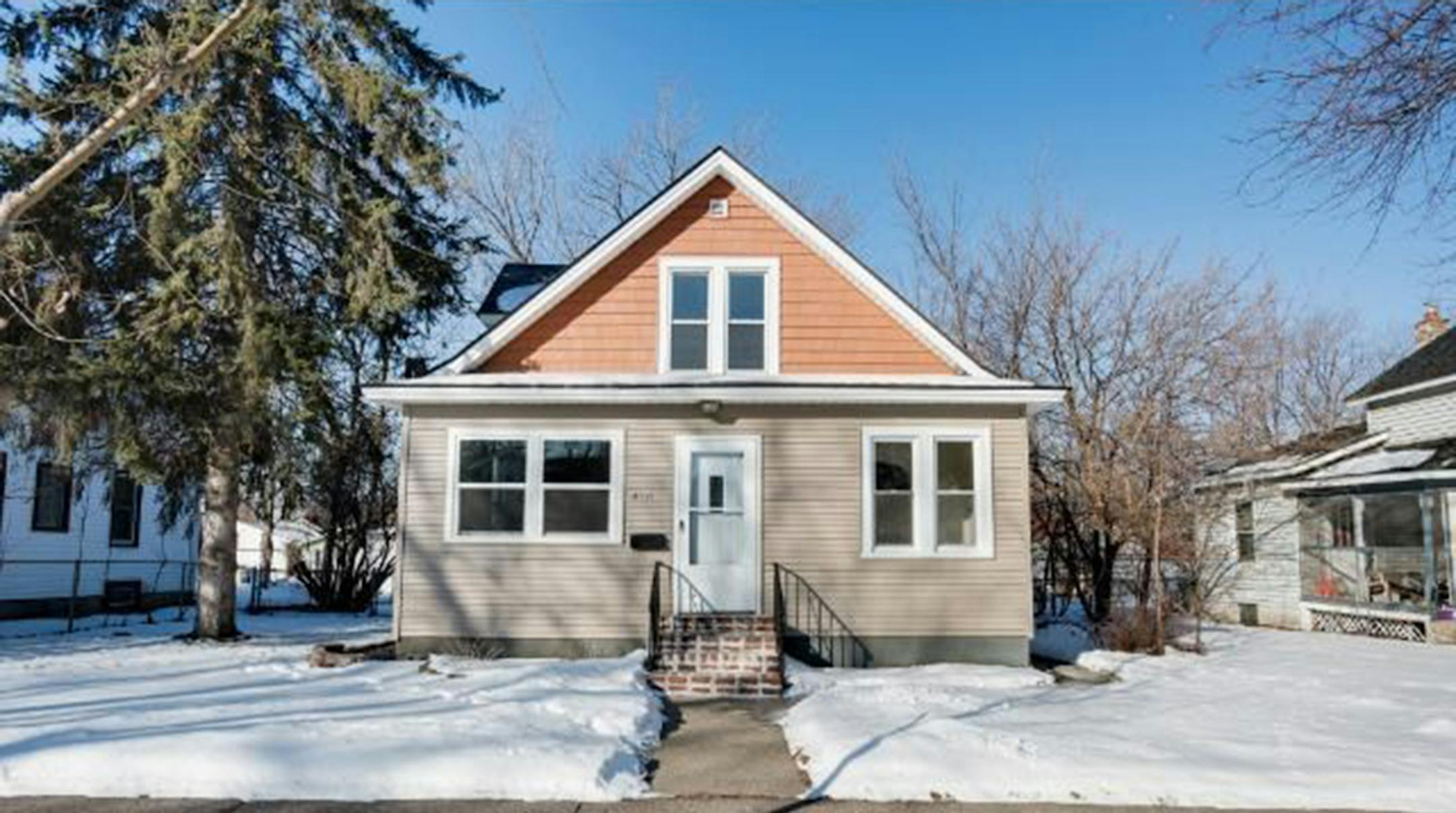 ... Minneapolis
Built in 1910, this three-bedroom, one-bath house in the Webber-Camden neighborhood has 1,190 finished square feet and features new siding, roof, windows, flooring, bathroom and kitchen, a main floor bedroom, unfinished basement, fenched yard and one-car detached garage. Listed by Ryan Luthi, Fulton Realty, 612-406-6020.