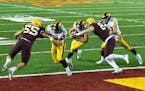Iowa wide receiver Nico Ragaini ran the ball for a touchdown in the first quarter against the Gophers last Friday night.