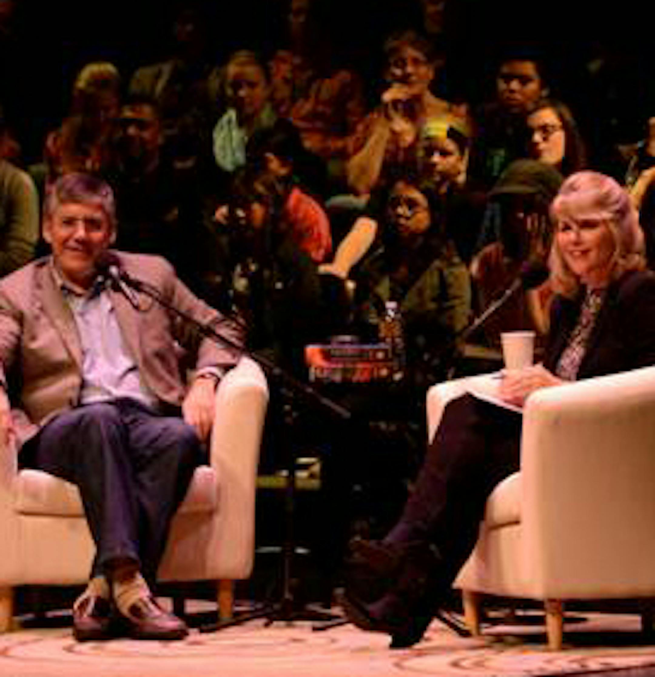Rick Riordan with Kerri Miller at Talking Volumes credit: Tom Campbell