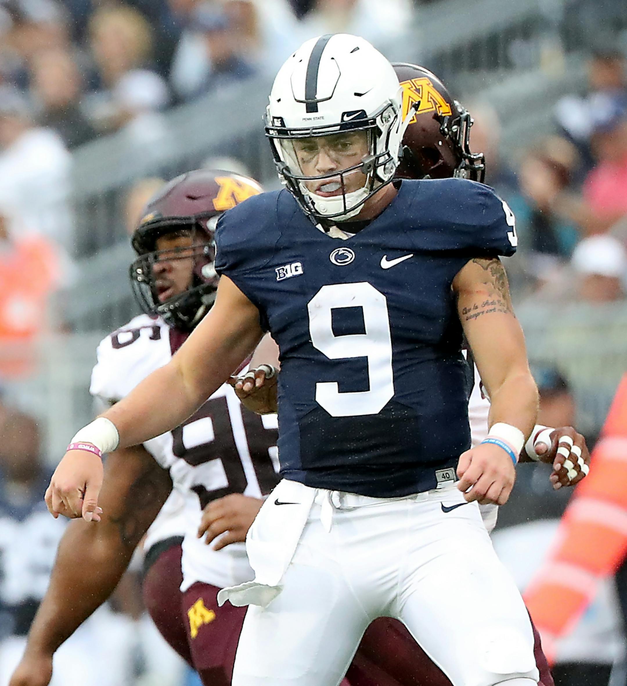 Penn State's quarterback Trace McSorley in the second quarter as Minnesota took on Penn State at Beaver Stadium, Saturday, October 1, 2016 in State College, PA.