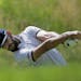 Erik Van Rooyen, of South Africa drives off the fourth tee during the third round of the PGA Championship golf tournament, Saturday, May 18, 2019, at 