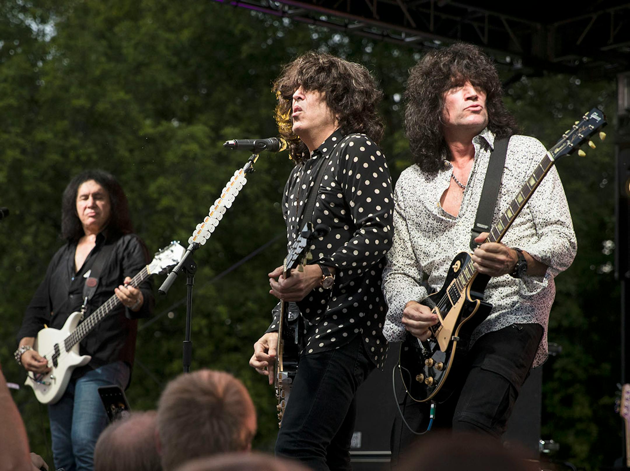 Kiss, in this pictured including Gene Simmons, Paul Stanley and Tommy Thayer, performed during a charity concert at philanthropist Martha "Muffy" MacMillan's home on Tuesday, August 2, 2016, in Long Lake, Minn.