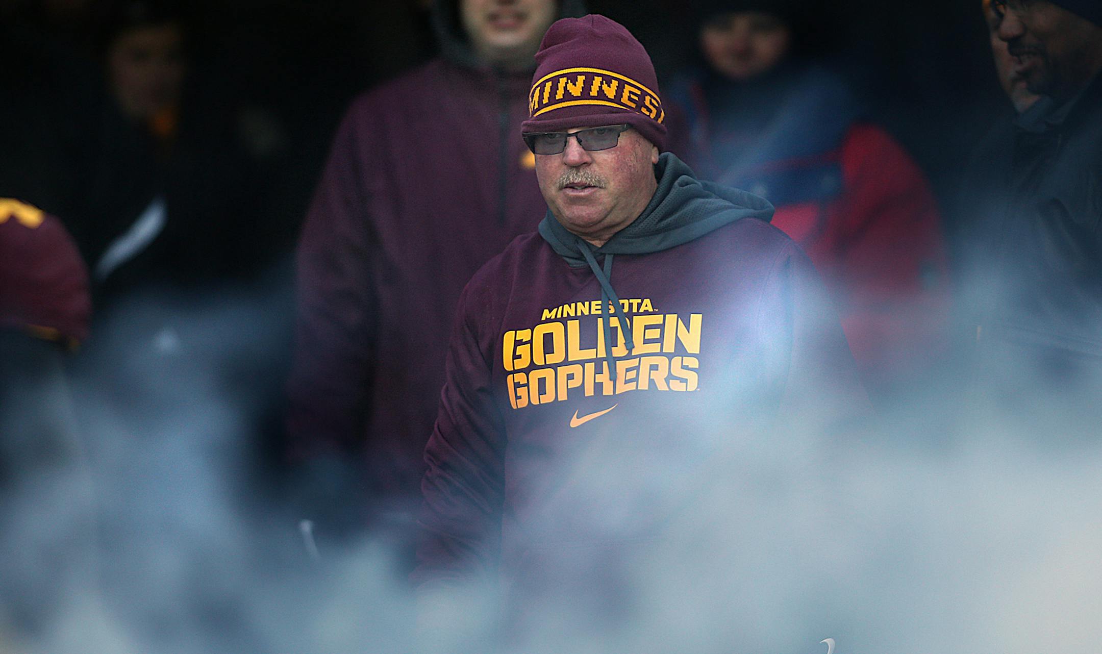 Smoke swirled around Gophers coach Jerry Kill as he watched the seniors being introduced before Saturday’s game againsat Wisconsin. Despite the loss, Kill was energized by the way the Gophers competed physically against the Badgers. “Two physical teams went toe-to-toe,’’ Kill said. “And in the past two meetings we didn’t go toe-to-toe.”