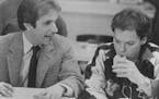 August 1984 Henry Winkler (L) co-stars as Chuck Lumley with Michael Keaton (R) as Billy Blazejowski in "Night Shift," beginning in August on The Movie