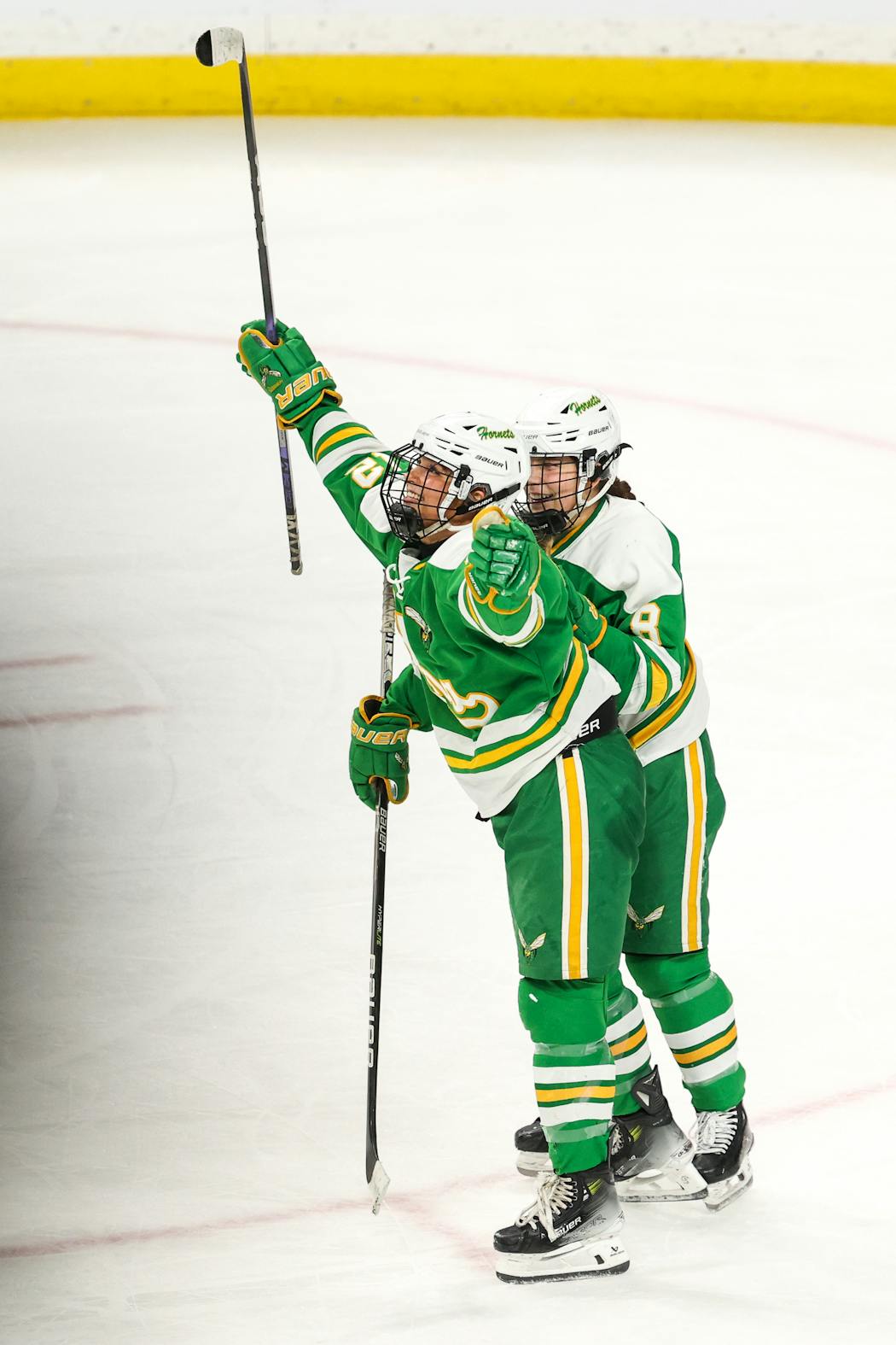 Lorelai Nelson (12) celebrated her third-period goal that gave Edina a two-goal lead Saturday.