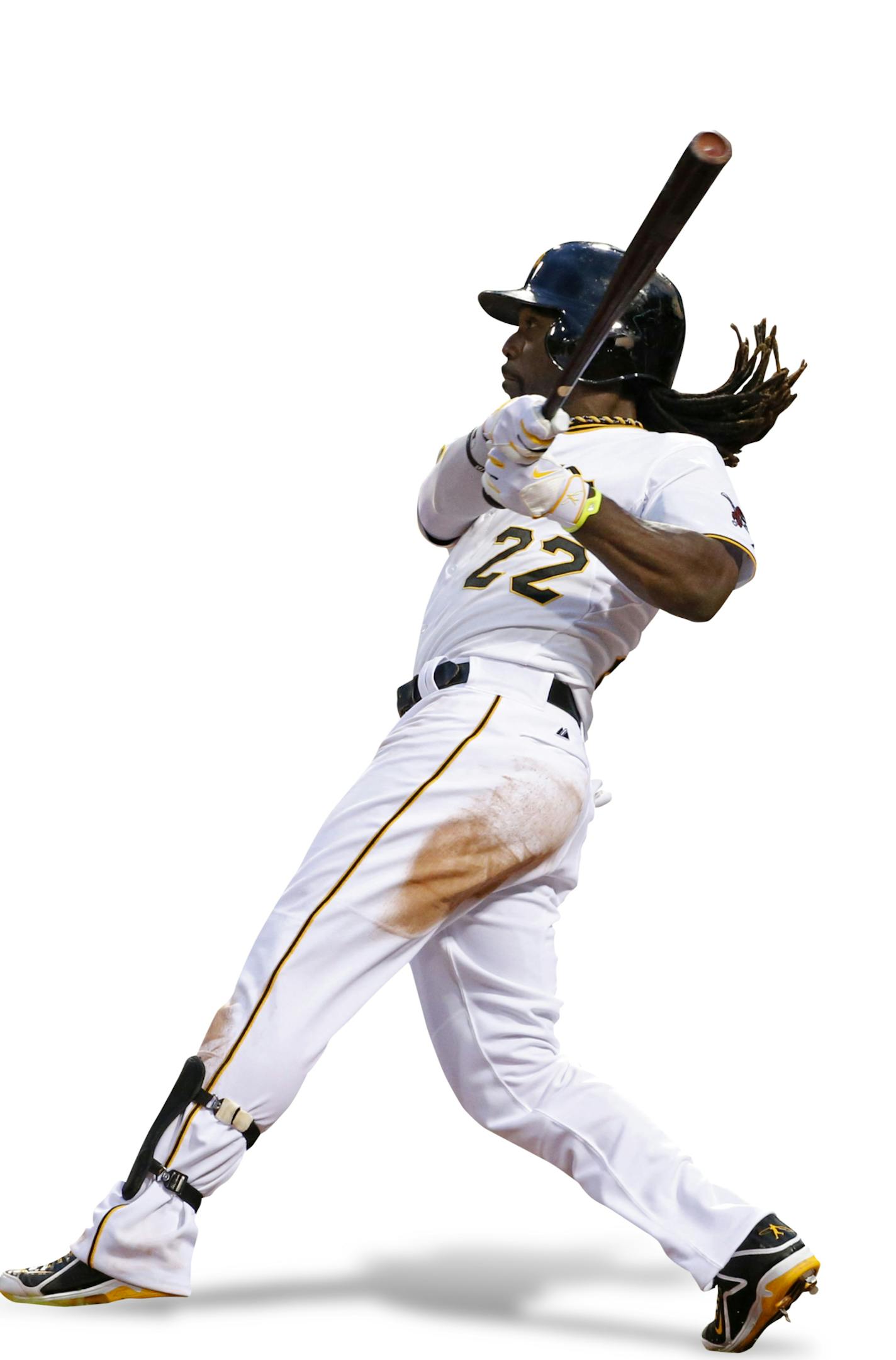 Pittsburgh Pirates' Andrew McCutchen (22) bats during the third inning of a baseball game against the Baltimore Orioles in Pittsburgh Tuesday, May 20, 2014. The Orioles won 9-2. (AP Photo/Gene J. Puskar) ORG XMIT: PAGP115