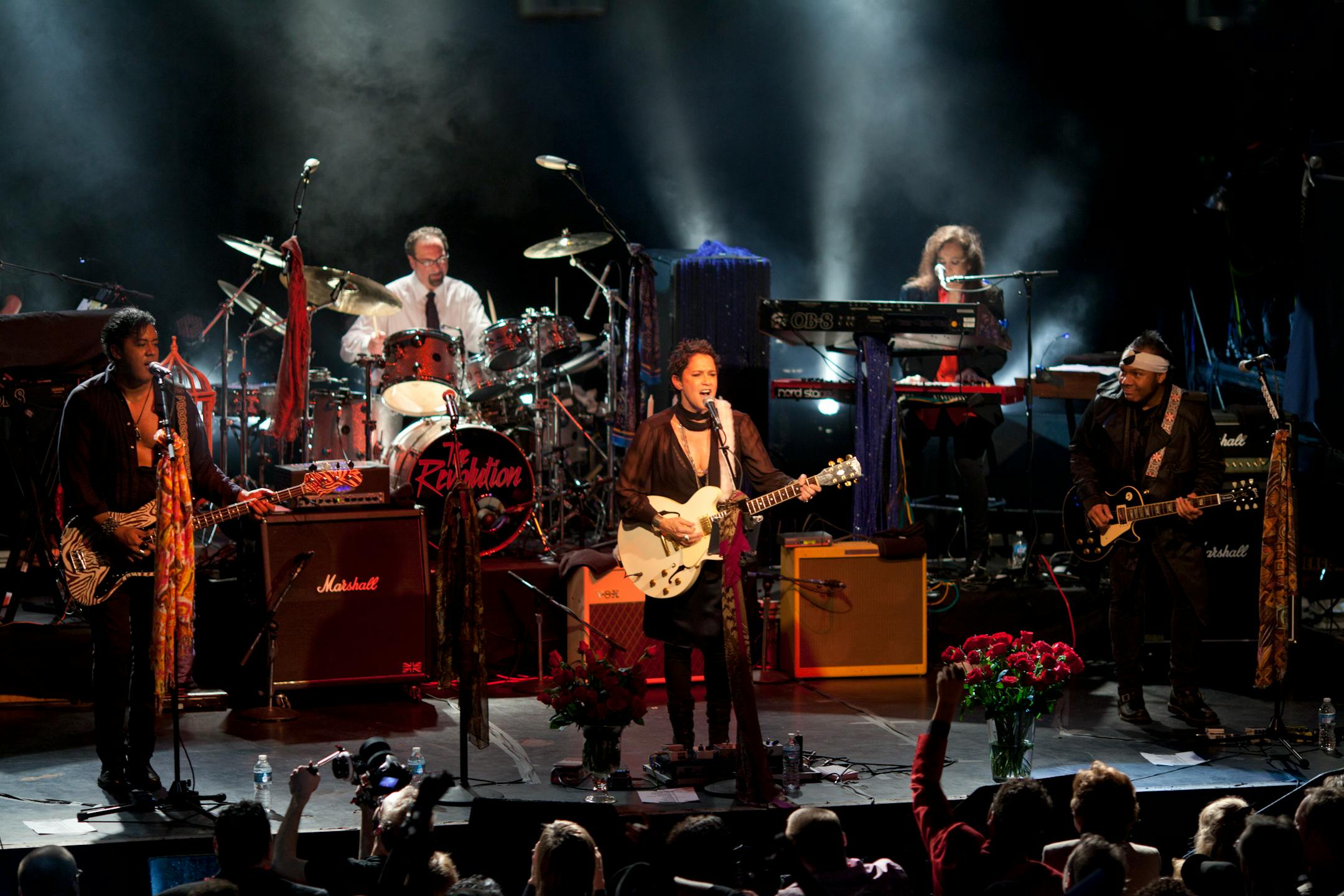 In this 2012 file photo, members of Prince's old band the Revolution reunited for a benefit concert at First Avenue, including, from left, bassist Mark Brown, Bobby Z, guitarist Wendy Melvoin, keyboardist Lisa Coleman and guitarist Dez Dickerson.