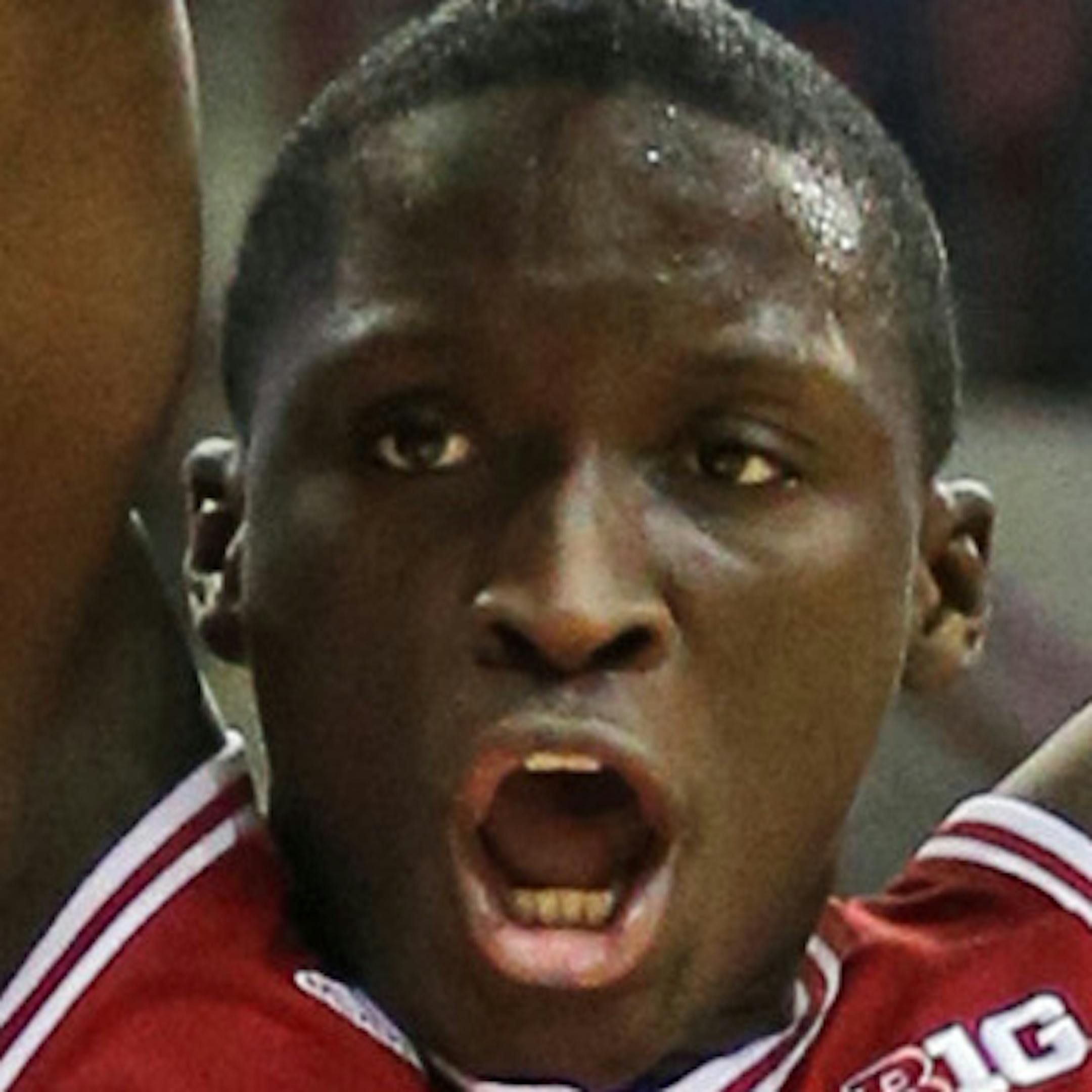 Indiana Hoosiers guard Victor Oladipo (4) makes a slam dunk during the first half of a NCAA college basketball game against Ohio State at Value City Arena in Columbus, Ohio, Sunday, February 10, 2013. (Adam Cairns/Columbus Dispatch/MCT) ORG XMIT: 1134773 ORG XMIT: MIN1302101811390510
