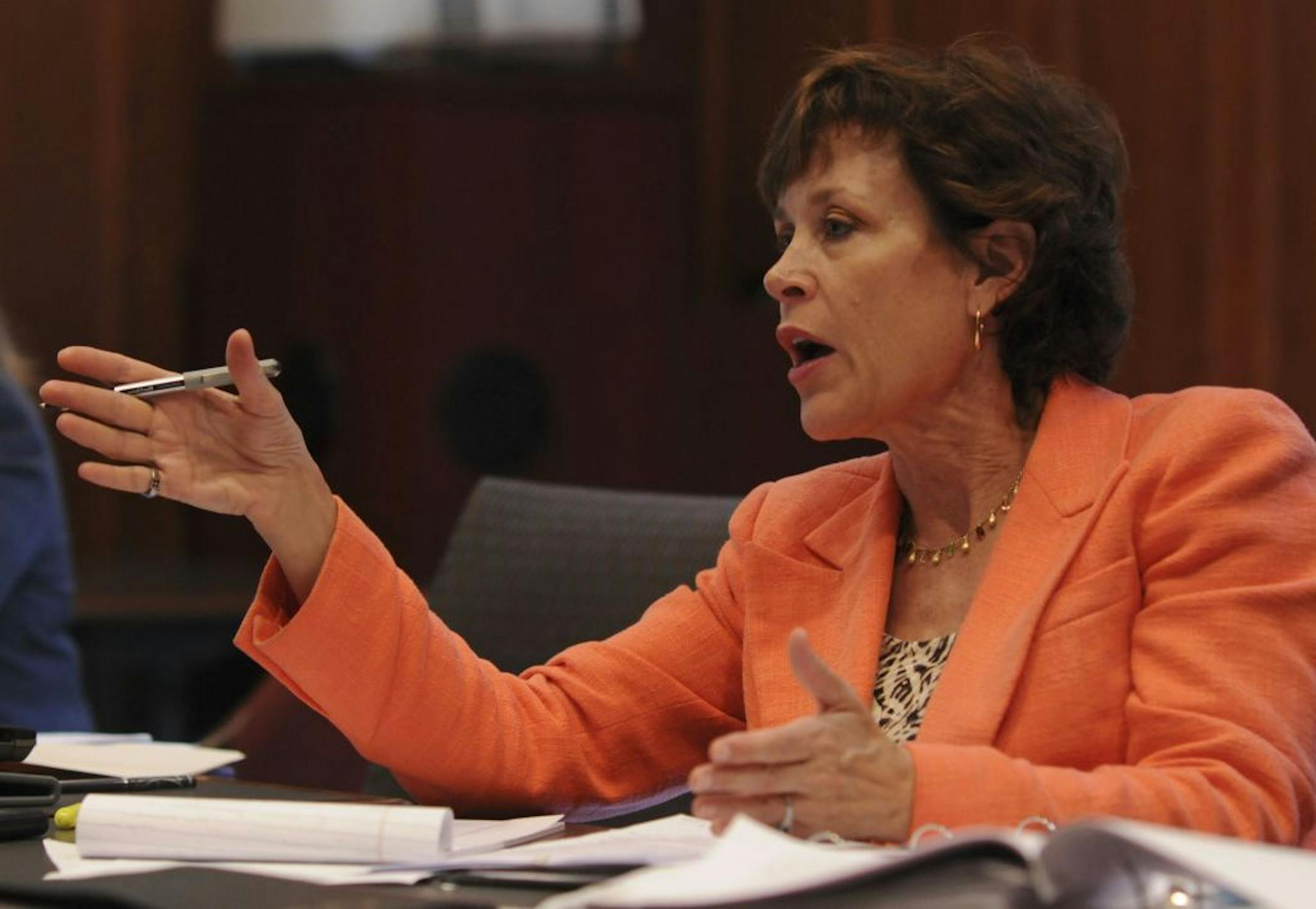 Former Chief Justice Kathleen Blatz is the Special Master in Temporary Funding of Core Functions of the Executive Branch of the State of Minnesota. She held a hearing of Petitioners who want to be included in core services, at the Minnesota Judicial Center in St Paul, Minn. on Friday July 8, 2011.St Paul, Mn. Friday 07/08/11