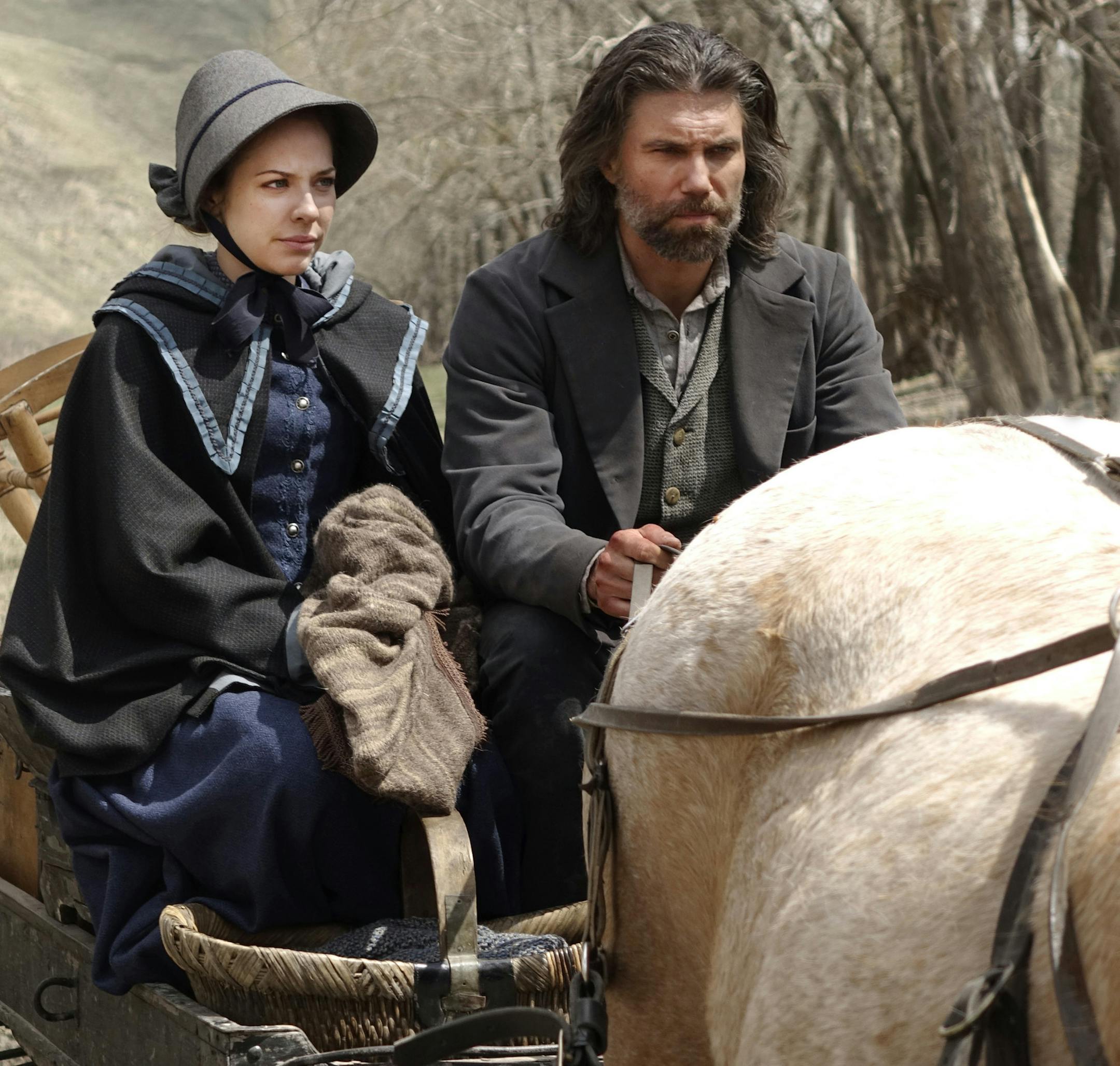 Mackenzie Porter as Naomi and Anson Mount as Cullen Bohannan - Hell on Wheels_ Season 4, Episode 2 Photo Credit: Chris Large/AMC