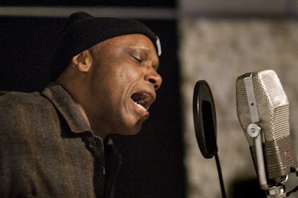 Sonny Knight works on a new album with the Secret Stash house band--the Lakers--at the Secret Stash basement recording studio in Minneapolis January 4