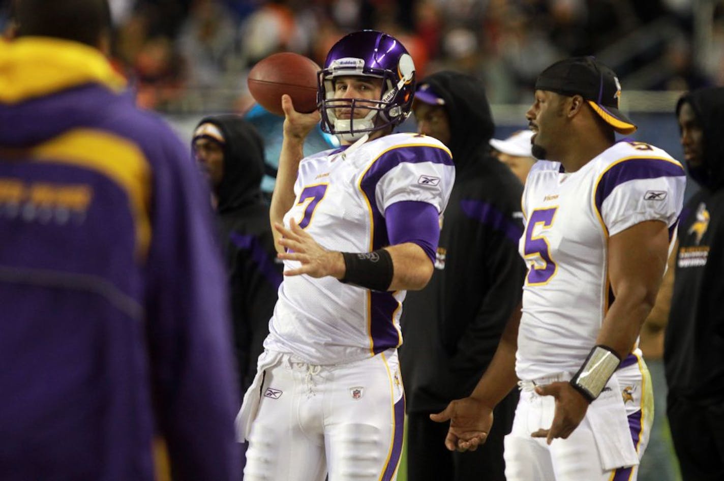 Vikings quarterback Christian Ponder and Donovan McNabb