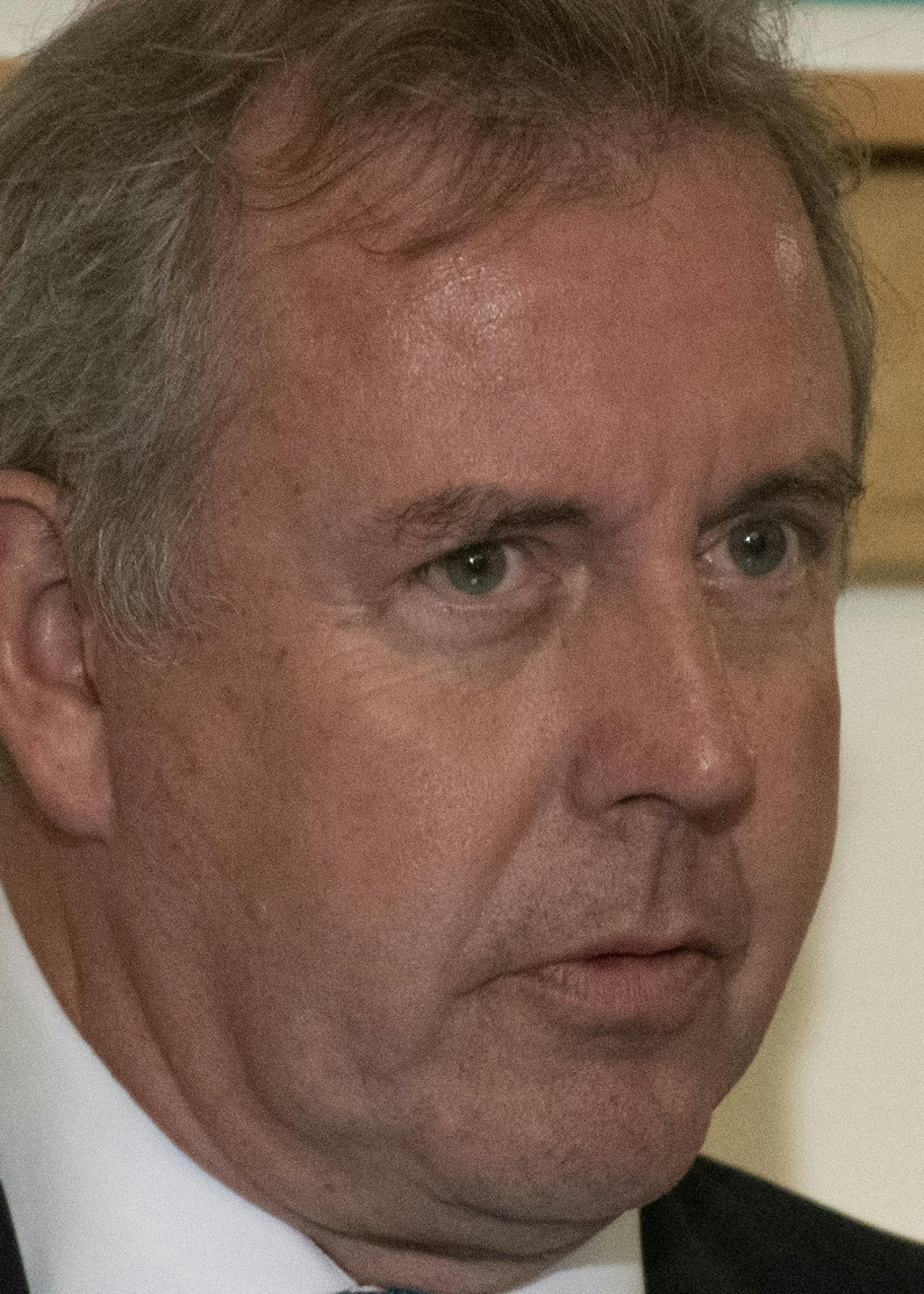 British Ambassador Kim Darroch speaks during a National Economists Club event at the British Embassy in Washington, Friday, Oct. 20, 2017. (AP Photo/Sait Serkan Gurbuz)