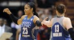 The Lynx's Maya Moore (23) and Lindsay Whalen.