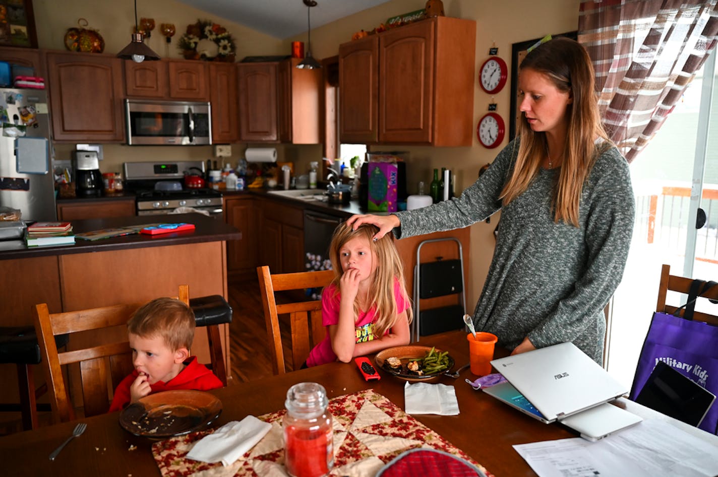 Heather Hedin asked Katelyn and Jackson if they were done with their food as they were fixated with the TV Tuesday night at the dinner table.