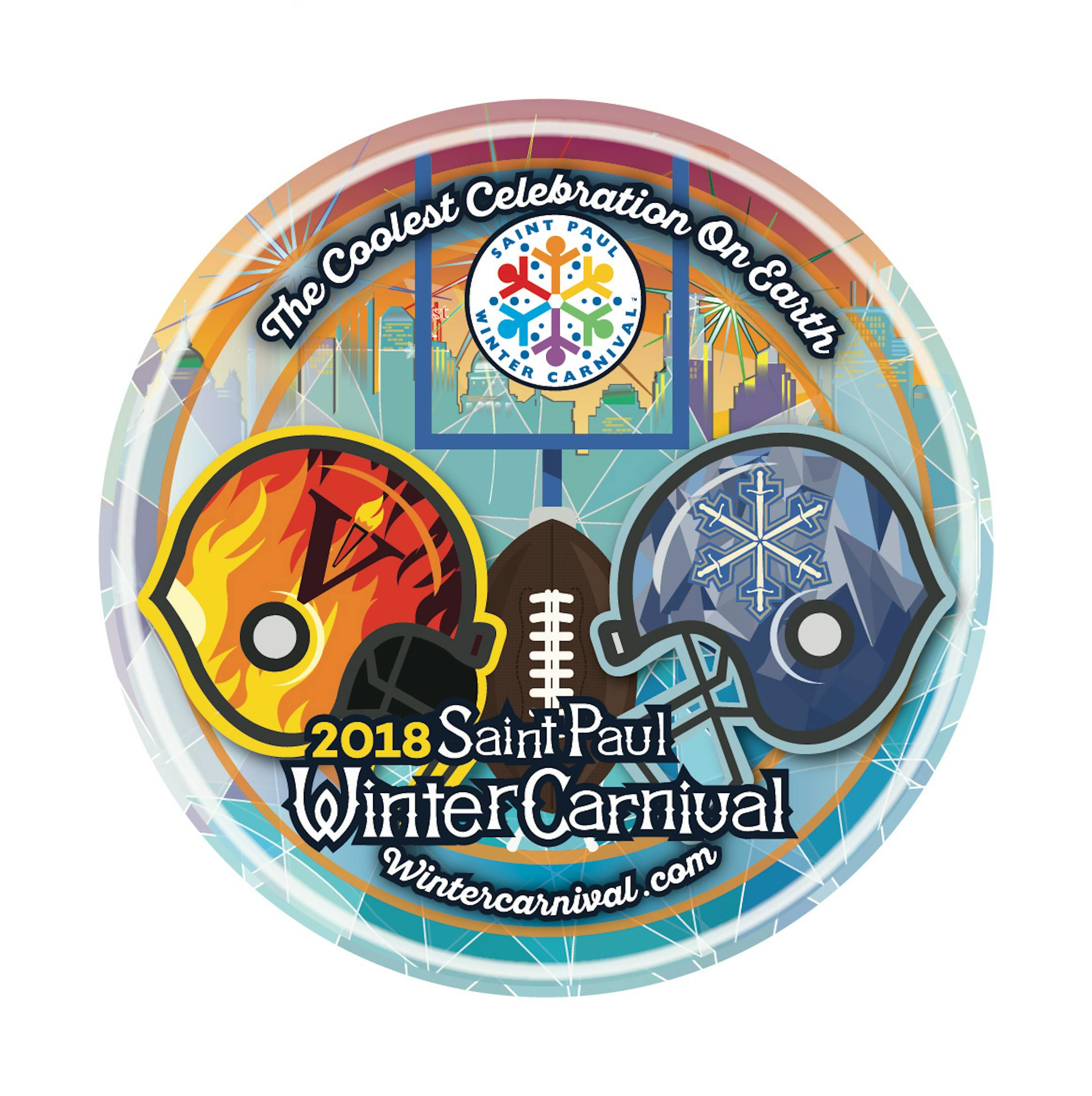 Courtesy of St. Paul Winter Carnival; One of four buttons.